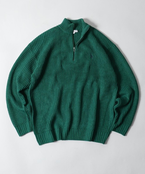 U.S. POLO ASSN.(ユーエスポロアッスン)の「【U.S.POLOASSN.】 7G あぜ編みハーフジップニット(ニット/セーター・レディース・ベージュ/ネイビー/アイボリー/イエロー/グリーン・MEDIUM/LARGE/X-LARGE)」の4枚目の写真