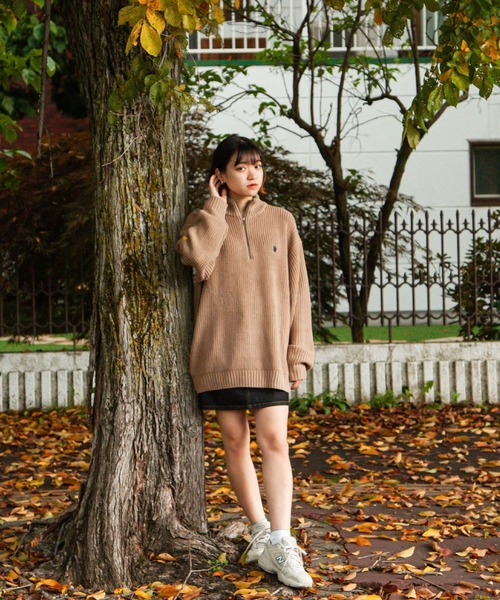 U.S. POLO ASSN.(ユーエスポロアッスン)の「【U.S.POLOASSN.】 7G あぜ編みハーフジップニット(ニット/セーター・レディース・ベージュ/ネイビー/アイボリー/イエロー/グリーン・MEDIUM/LARGE/X-LARGE)」の16枚目の写真