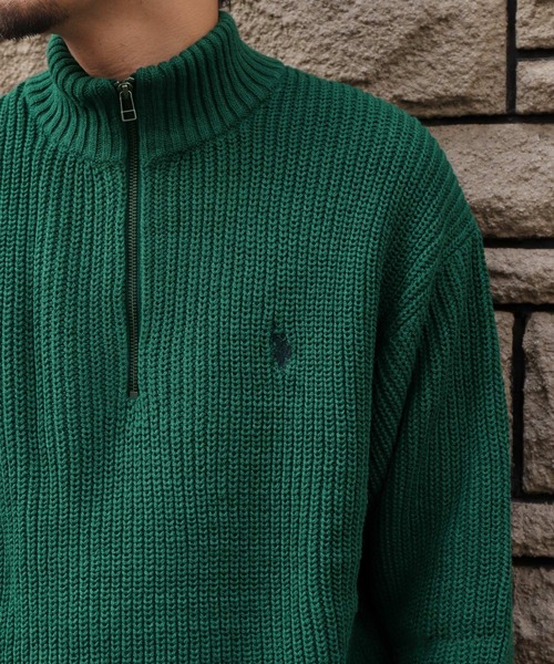 U.S. POLO ASSN.(ユーエスポロアッスン)の「【U.S.POLOASSN.】 7G あぜ編みハーフジップニット(ニット/セーター・レディース・ベージュ/ネイビー/アイボリー/イエロー/グリーン・MEDIUM/LARGE/X-LARGE)」の21枚目の写真
