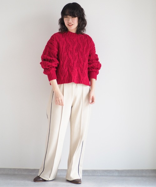 cepo(セポ)の「カットスウェードラインパンツ(その他パンツ・レディース・オフホワイト/チャコール/ブルー・M)」の7枚目の写真