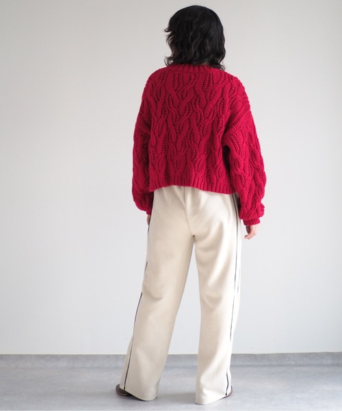 cepo(セポ)の「カットスウェードラインパンツ(その他パンツ・レディース・オフホワイト/チャコール/ブルー・M)」の8枚目の写真
