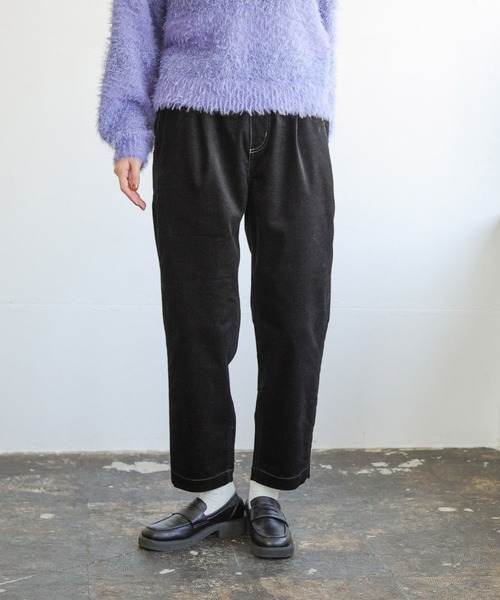 niko and...（ニコアンド）の「ストレッチカルゼテーパードパンツ（その他パンツ・レディース・オフホワイト/カーキ/ブルー/ブラック・MEDIUM/LARGE）」の3枚目の写真