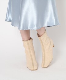 ◆スクエアヒールレースショートブーツ