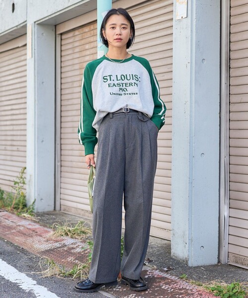 FREAK'S STORE(フリークスストア)の「ウーリー タックワイドパンツ(スラックス・レディース・ネイビー/グレー/ブラウン・SMALL/MEDIUM)」の5枚目の写真