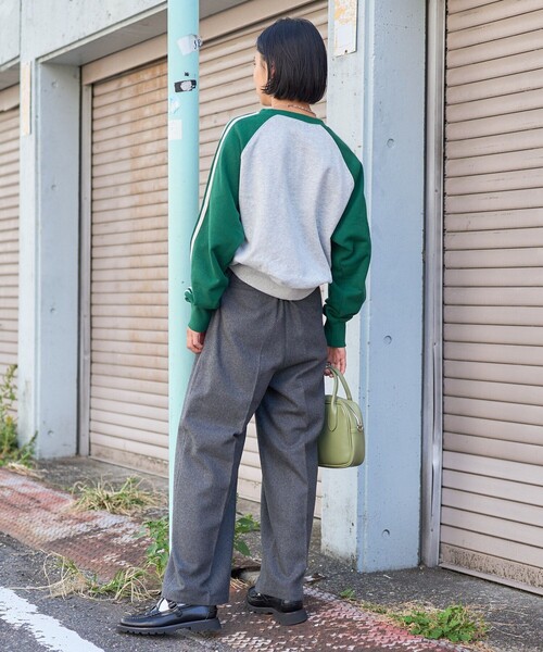 FREAK'S STORE(フリークスストア)の「ウーリー タックワイドパンツ(スラックス・レディース・ネイビー/グレー/ブラウン・SMALL/MEDIUM)」の6枚目の写真