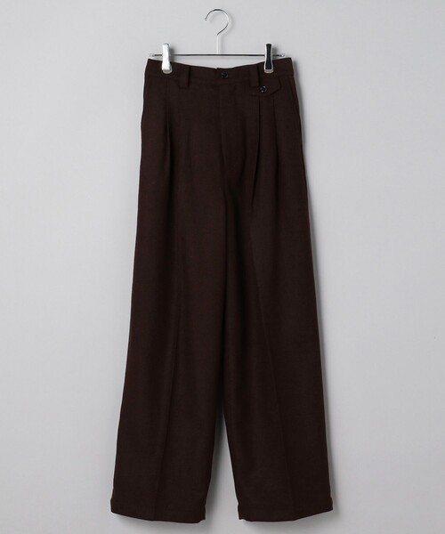 バーガンディ プリーツ入り 2タックスラックス ワイドパンツ 90s 00s SITRY スラックス 2Tuck Drape Wide Pants/2タック ドレープ