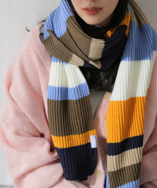 セール】ニットマルチボーダーマフラー（マフラー）｜B.C STOCK