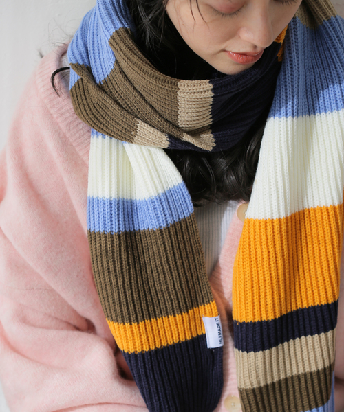 Christian Dior マルチボーダーマフラー 使い方自由スタイル♪】 DIOR ショール (Dior/マフラー