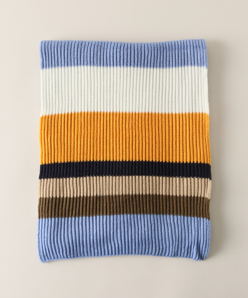 B.C STOCK(ベーセーストック)の「ニットマルチボーダーマフラー(マフラー・レディース・ネイビー/アイボリー・FREE)」の9枚目の写真