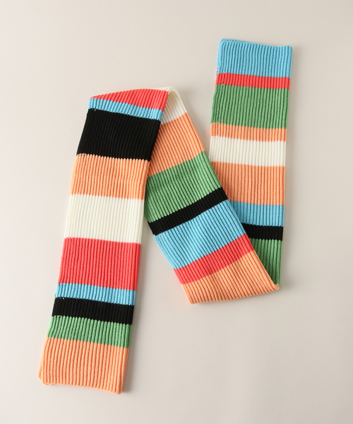 B.C STOCK(ベーセーストック)の「ニットマルチボーダーマフラー(マフラー・レディース・ネイビー/アイボリー・FREE)」の8枚目の写真