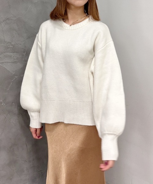 anuans（アニュアンス）の「ダブルフェイスクルーネックニットプルオーバー（ニット/セーター・レディース・アイボリー/グレー/ブラウン・FREE）」の22枚目の写真