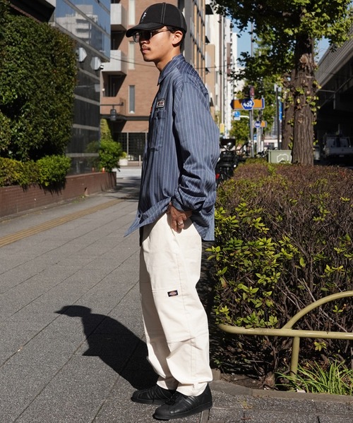 SANTA CRUZ(サンタクルーズ)の「【ムラサキスポーツ限定】SANTACRUZ/サンタクルーズ 長袖シャツ ワークシャツ ストライプ柄 502241202(シャツ/ブラウス・メンズ・ライトベージュ/グレイッシュブルー・L/XL/M)」の20枚目の写真