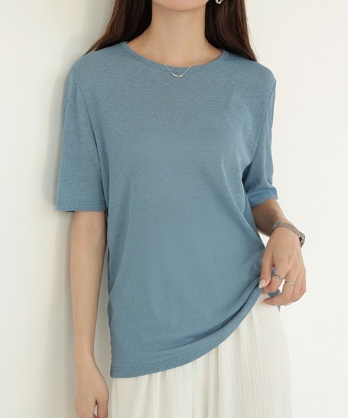 COCOMOMO(ココモモ)の「ロングシーズン使える スラブシアートップス カットソー 長袖 シアートップス シアーロンT レイヤードトップス シアーインナー スラブ シアー トップス UV対策 春服 夏服 秋服(Tシャツ/カットソー・レディース・ホワイト/ピンク/ライトグレー/ホワイト系その他/ミント/ブルー系その他/スカイブルー/オリーブ/ブラック/ピンク系その他/グレー系その他/ブラック系その他/ダークグレー/オレンジ系その他/チェリーピンク/ブラウン系その他/ブラウン系/ライトブルー/ベージュ系その他/ライトグレー系/ピンク系/パープル系その他/シルバーグレー/ブラウン/ブルー系/ベージュ/パープル/モカ/オレンジ・L/M/S)」の21枚目の写真