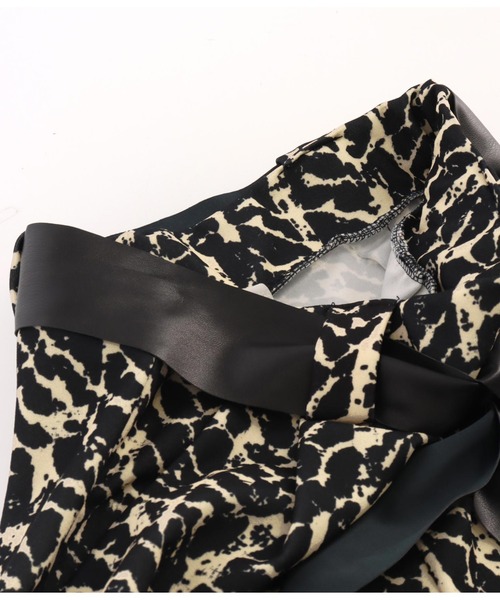 Settimissimo（セッティミッシモ）の「ITALYリボンベルト付　モノトーン柄　フレアパンツ（その他パンツ・レディース・ブラック・FREE）」の12枚目の写真