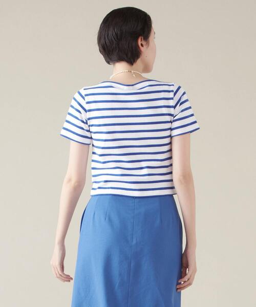 Armor lux(アルモーリュックス)の「【Armor-lux/アルモリュクス】チビ ブルトンシャツ半袖(Tシャツ/カットソー・レディース・ブルー/ネイビー・2)」の4枚目の写真