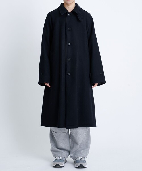 【URU】ウル チェスターコート バーガンディー サイズ1 17AW STUDIOUS別注 WOOL MELTON BALMACAAN COAT（チェスターコート）｜URU