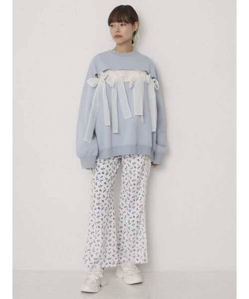 merry jenny（メリージェニー）の「リボンでつないだトレーナー（スウェット・レディース・ブラック/ブルー/アイボリー・FREE）」の12枚目の写真