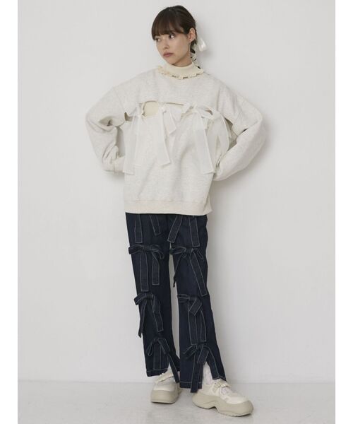 merry jenny（メリージェニー）の「リボンでつないだトレーナー（スウェット・レディース・ブラック/ブルー/アイボリー・FREE）」の18枚目の写真