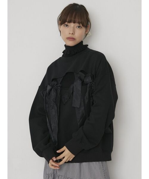 merry jenny（メリージェニー）の「リボンでつないだトレーナー（スウェット・レディース・ブラック/ブルー/アイボリー・FREE）」の21枚目の写真