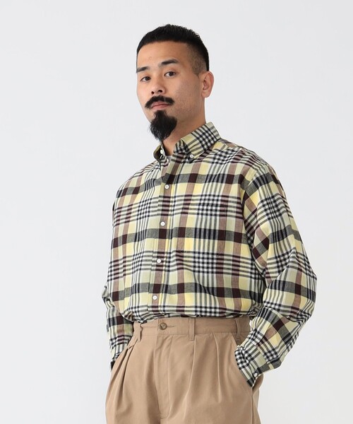 BEAMS PLUS(ビームスプラス)の「BEAMS PLUS / マドラス ボタンダウン シャツ クラシックフィット(シャツ/ブラウス・メンズ・ブラウン/イエロー/オリーブ・M/L/S/XL)」の12枚目の写真