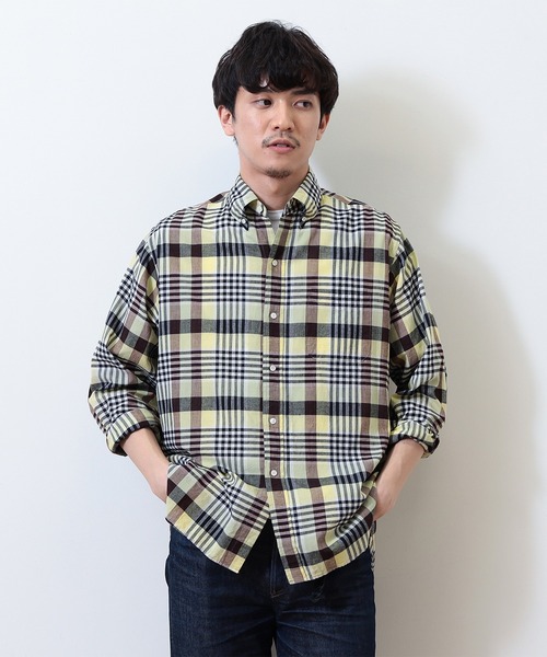 BEAMS PLUS(ビームスプラス)の「BEAMS PLUS / マドラス ボタンダウン シャツ クラシックフィット(シャツ/ブラウス・メンズ・ブラウン/イエロー/オリーブ・M/L/S/XL)」の19枚目の写真