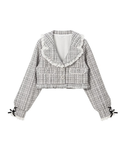 セール】キラキラビジューツイードジャケット（その他アウター
