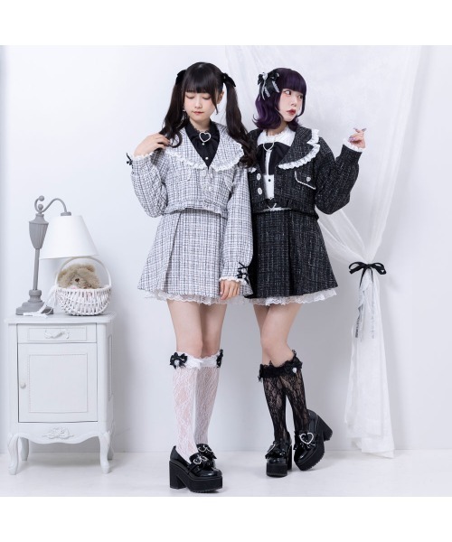 d.i.a 未使用品　黒　ウール ラメピーコート 平成ギャル テディベアーコート セクシー ギャル[品番：SPCW0000819]｜STRIP