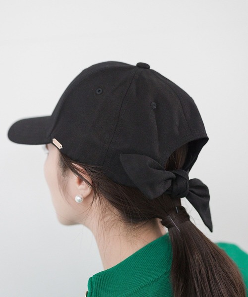 Andemiu（アンデミュウ）の「デオドラントバックリボンキャップ104287（キャップ・レディース・ブラック/ベージュ・FREE）」の2枚目の写真