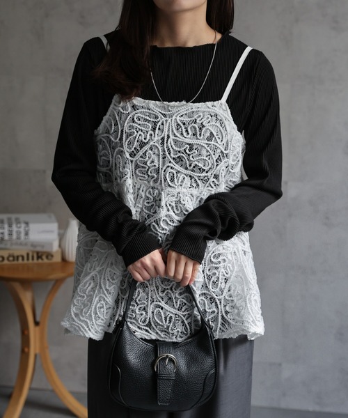 セール】【選べる】オーガンジーレースキャミ / ビスチェ