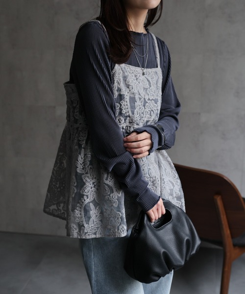 ap retro(アプレトロ)の「【選べる】オーガンジーレースキャミ / ビスチェ(キャミソール・レディース・ブラック/オフホワイト/グリーン/ライトグレー/ブラウン/グリーン系その他/ホワイト/ブラック系その他・MEDIUM/FREE)」の20枚目の写真