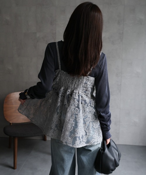 ap retro(アプレトロ)の「【選べる】オーガンジーレースキャミ / ビスチェ(キャミソール・レディース・ブラック/オフホワイト/グリーン/ライトグレー/ブラウン/グリーン系その他/ホワイト/ブラック系その他・MEDIUM/FREE)」の21枚目の写真