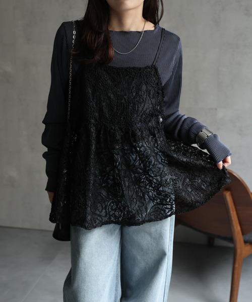 セール】【選べる】オーガンジーレースキャミ / ビスチェ