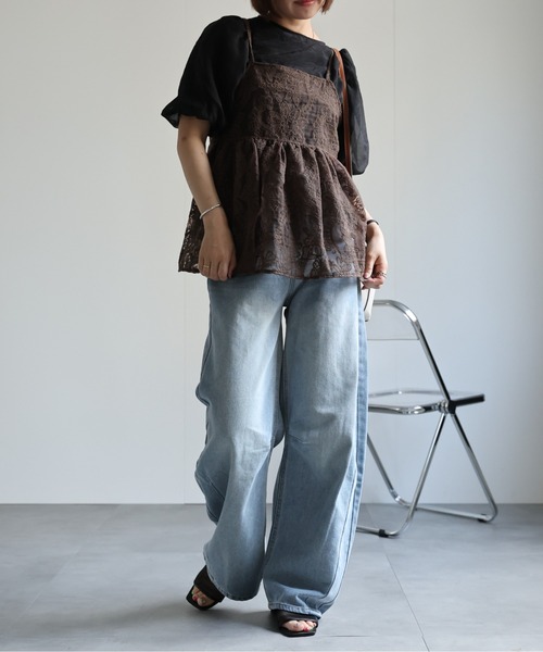 ap retro(アプレトロ)の「【選べる】オーガンジーレースキャミ / ビスチェ(キャミソール・レディース・ブラック/オフホワイト/グリーン/ライトグレー/ブラウン/グリーン系その他/ホワイト/ブラック系その他・MEDIUM/FREE)」の15枚目の写真