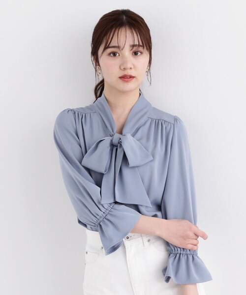 PROPORTION BODY DRESSING(プロポーションボディドレッシング)の「ボウタイブラウス / 1214110307(シャツ/ブラウス・レディース・ブラック/ブルー/オフホワイト/ホワイト・MEDIUM/SMALL)」の4枚目の写真