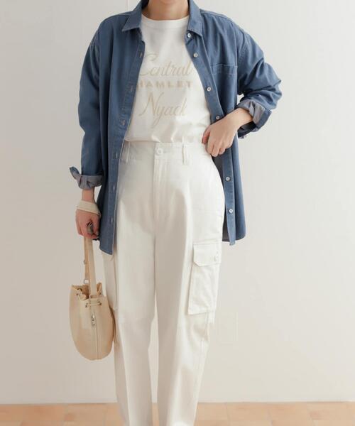 URBAN RESEARCH DOORS（アーバンリサーチドアーズ）の「センタープレスカーゴパンツ（カーゴパンツ・レディース・ネイビー/オフホワイト・MEDIUM/SMALL）」の8枚目の写真