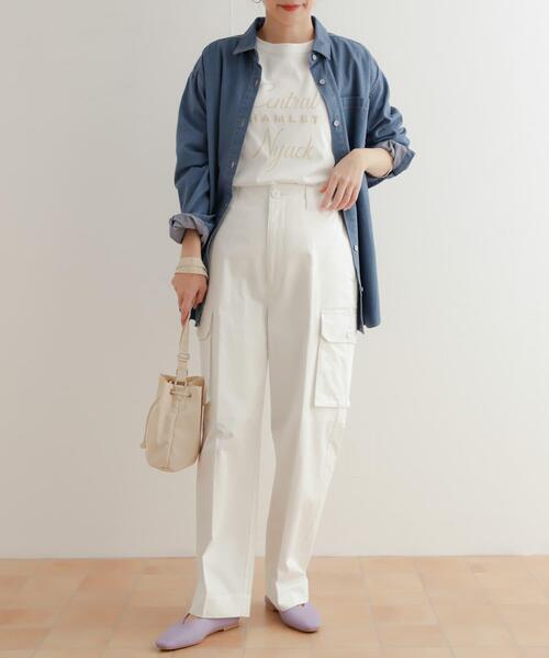 URBAN RESEARCH DOORS（アーバンリサーチドアーズ）の「センタープレスカーゴパンツ（カーゴパンツ・レディース・ネイビー/オフホワイト・MEDIUM/SMALL）」の12枚目の写真