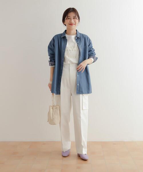 URBAN RESEARCH DOORS（アーバンリサーチドアーズ）の「センタープレスカーゴパンツ（カーゴパンツ・レディース・ネイビー/オフホワイト・MEDIUM/SMALL）」の14枚目の写真