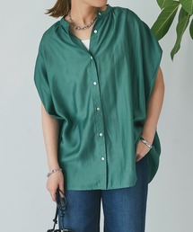 un dix cors | 肩タックバンドカラーシャツ(シャツ/ブラウス)