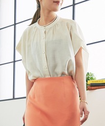 un dix cors | 肩タックバンドカラーシャツ(シャツ/ブラウス)