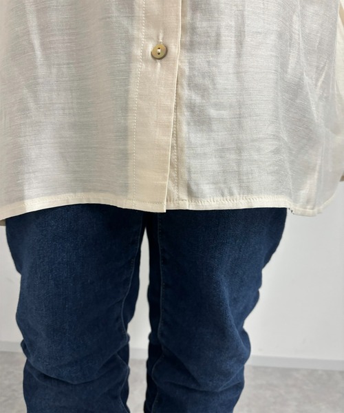 un dix cors(アンディコール)の「肩タックバンドカラーシャツ(シャツ/ブラウス・レディース・アイボリー/ベージュ/ネイビー/グリーン・FREE)」の21枚目の写真