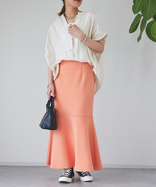 un dix cors(アンディコール)の「肩タックバンドカラーシャツ(シャツ/ブラウス・レディース・アイボリー/ベージュ/ネイビー/グリーン・FREE)」の14枚目の写真