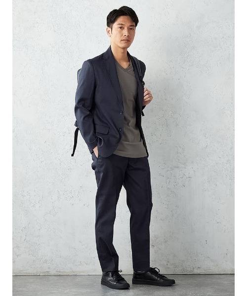 Perfect Suit FActory（パーフェクトスーツファクトリー）の「軽量プチプラセットアップ　パンツ　チェック　グレー/ネイビー（スラックス・メンズ・ネイビー/ライトグレー・M/L/LL/S/SS）」の16枚目の写真