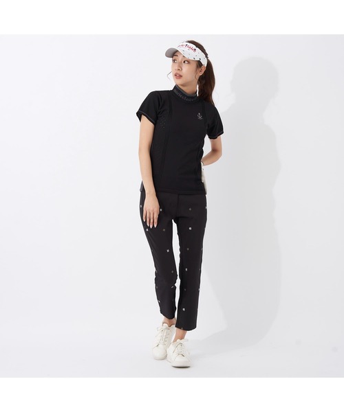 marie claire(マリ・クレール)の「marie claire GOLF/マリクレール ゴルフ ゴルフウェア ブランド ロゴ 軽量 撥水 モックネック 半袖 ニット セーター(ニット/セーター・レディース・ネイビー/ブラック/ホワイト・M/LL/3L/S/L)」の14枚目の写真
