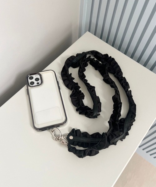 Me%(ミィパーセント)の「【ストラップシート付き】2SETフリルモバイルストラップ 111617(スマホグッズ・レディース・ブラック/ベージュ/アイボリー/シルバー・FREE)」の20枚目の写真