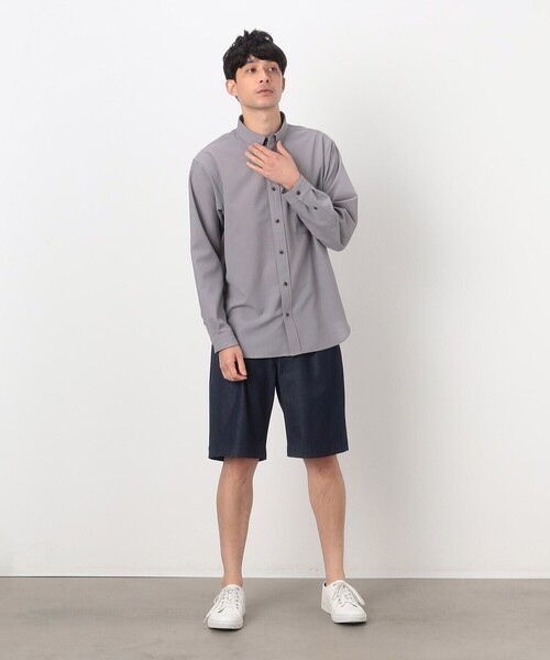 COMME CA COMMUNE(コムサコミューン)の「デニムライク ワンタックハーフパンツ(デニムパンツ・メンズ・ネイビー・MEDIUM/LARGE)」の2枚目の写真