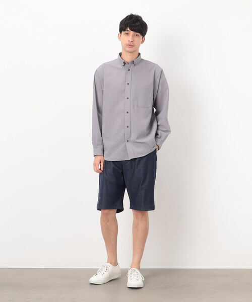 COMME CA COMMUNE(コムサコミューン)の「デニムライク ワンタックハーフパンツ(デニムパンツ・メンズ・ネイビー・MEDIUM/LARGE)」の3枚目の写真