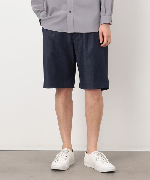 COMME CA COMMUNE(コムサコミューン)の「デニムライク ワンタックハーフパンツ(デニムパンツ・メンズ・ネイビー・MEDIUM/LARGE)」の4枚目の写真