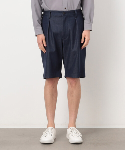 COMME CA COMMUNE(コムサコミューン)の「デニムライク ワンタックハーフパンツ(デニムパンツ・メンズ・ネイビー・MEDIUM/LARGE)」の5枚目の写真