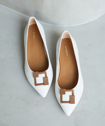 Au BANNISTER | Au/ｽｸｴｱﾓﾁｰﾌﾌﾗｯﾄﾊﾟﾝﾌﾟｽ(パンプス)