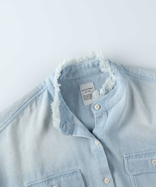 BACK NUMBER（バックナンバー）の「【BACK NUMBER】ダメージデニムシャツ（シャツ/ブラウス・レディース・ライトインディゴブルー・フリー）」の9枚目の写真